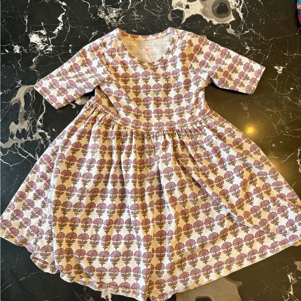 Pink Chicken Kids Dress - Pink and Cream